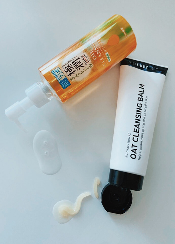 a tube and bottle of double cleansing products